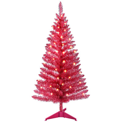 48-inch Red Christmas Centerpiece With 50 Ul Incandescent Lights And 122 Tips For Office Or Apartment Decoration In Small Spaces Holiday Tree Indoor Compact Offices
