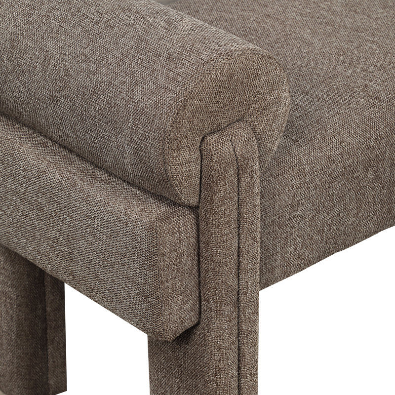 Stefano Upholstered Bench, Brown Polyester Fabric