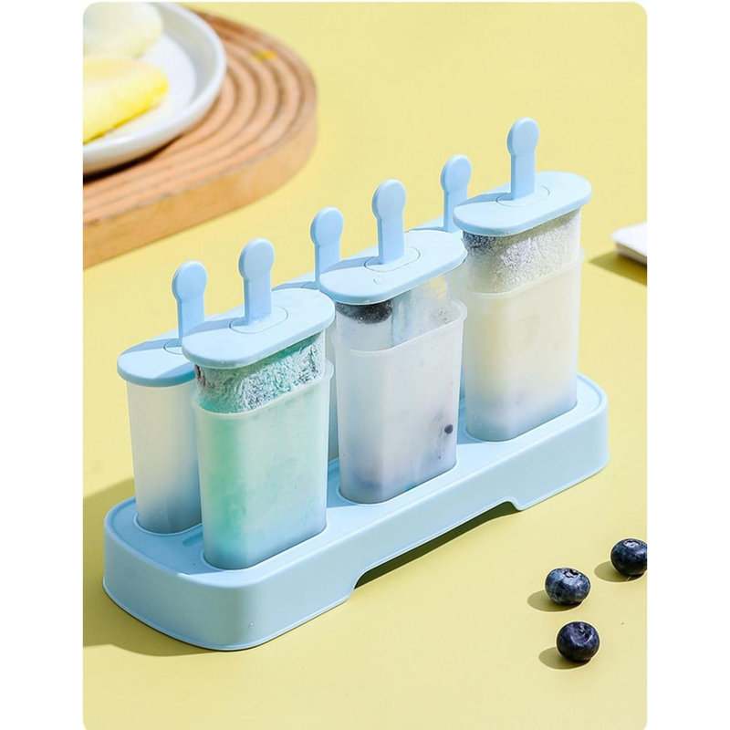 Popsicle Moulds Set 6 Pieces Ice Popsicle Maker-BPA Free,Easy-Release Ice Pop Moulds,Homemade Ice Cream Moulds (Blue)
