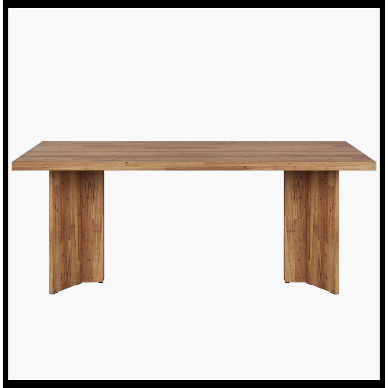63" Dining Table, Farmhouse Kitchen Table With Large Tabletop For 4-6, Walnut Brown