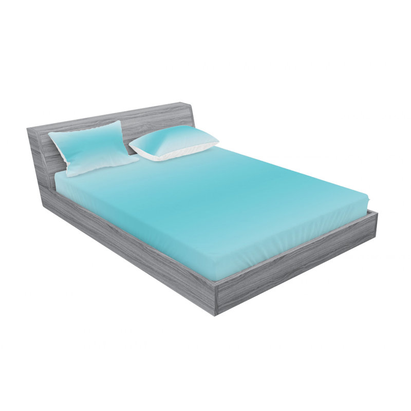Microfiber Ombre Sheet Set, Queen Sheet Set with 2 Pillowcases, Turquoise