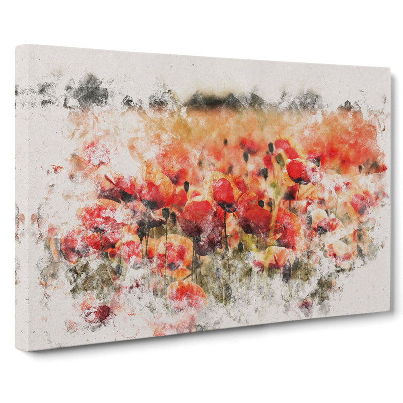 Field of Poppies Vol.1 - Wrapped Canvas, 60cm H x 91cm W x 3cm D