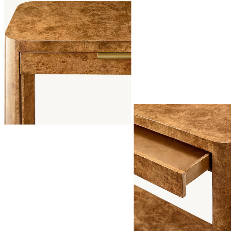 Console en bois massif de style français., H 29,9 po x l 47,2 po x P 13,7 po, Marron foncé