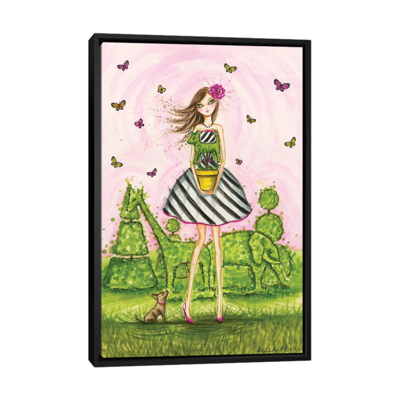 «Bella» par Bella Pilar, reproduction sur toile tendue, Toile avec cadre noir, H 48 po x l 32 po x P 1,5 po, Pas de tapis