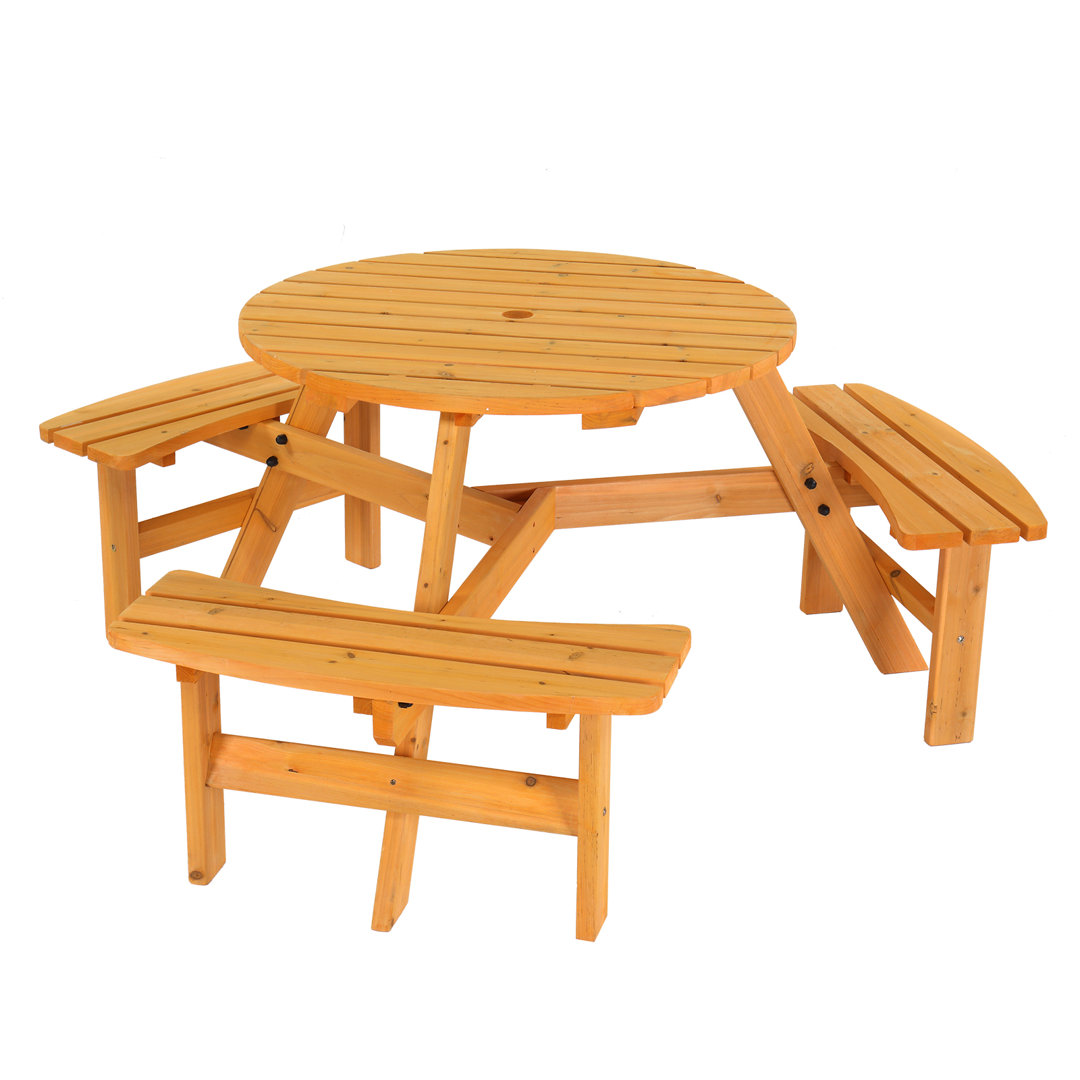 Tibbits Round 67'' Outdoor Picnic Table Dovecove