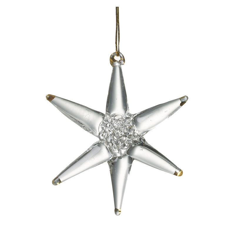 7cm Glass Astrology & Stars Hanging Figurine Ornament