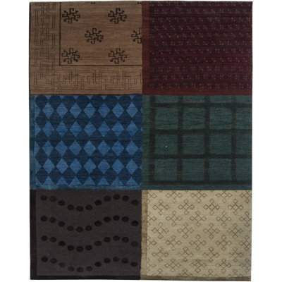 Modern One-of-a-Kind Rectangle 4'3" X 5'8" Hand Knotted Area Rug