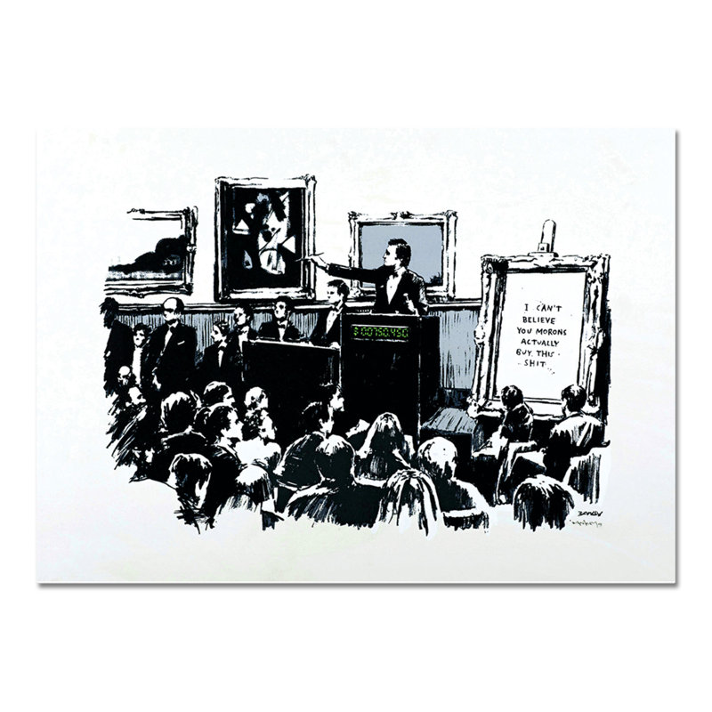 Idiots by Banksy - No Frame Drawing Print on Plastic / Acrylic, 65cm H x 95cm W
