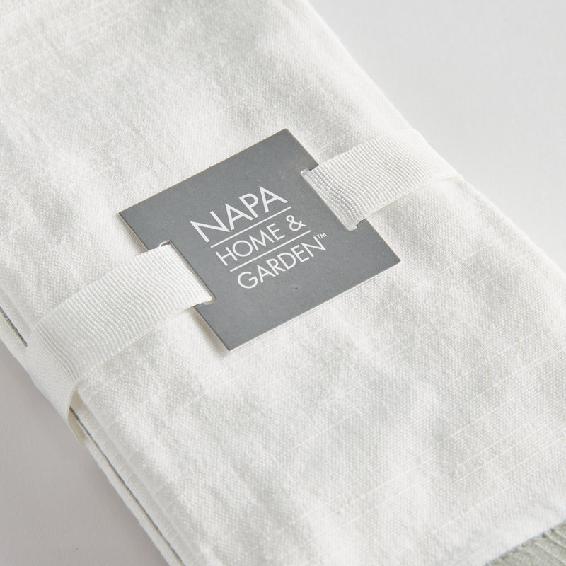 Nigel Saffron Dinner Napkins, White/Blue