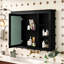 Armoire murale de salle de bain avec miroir, 35 po x 27,5 po, option de rangement polyvalente, armoire noire 35 po x 27,5 po, grande capacité de rangement, peinte