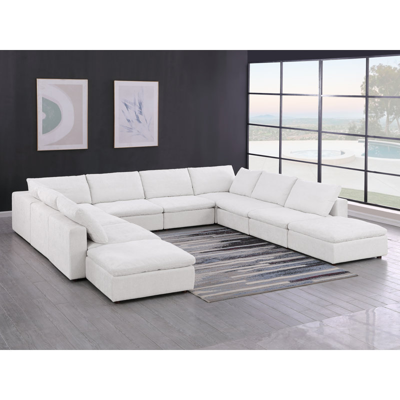 Canapé modulaire avec méridienne 10 pièces Mullica
