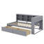 Lit de jour simple en bois avec 2 tiroirs, une tablette de rangement et des ports de chargement USB-2035481666