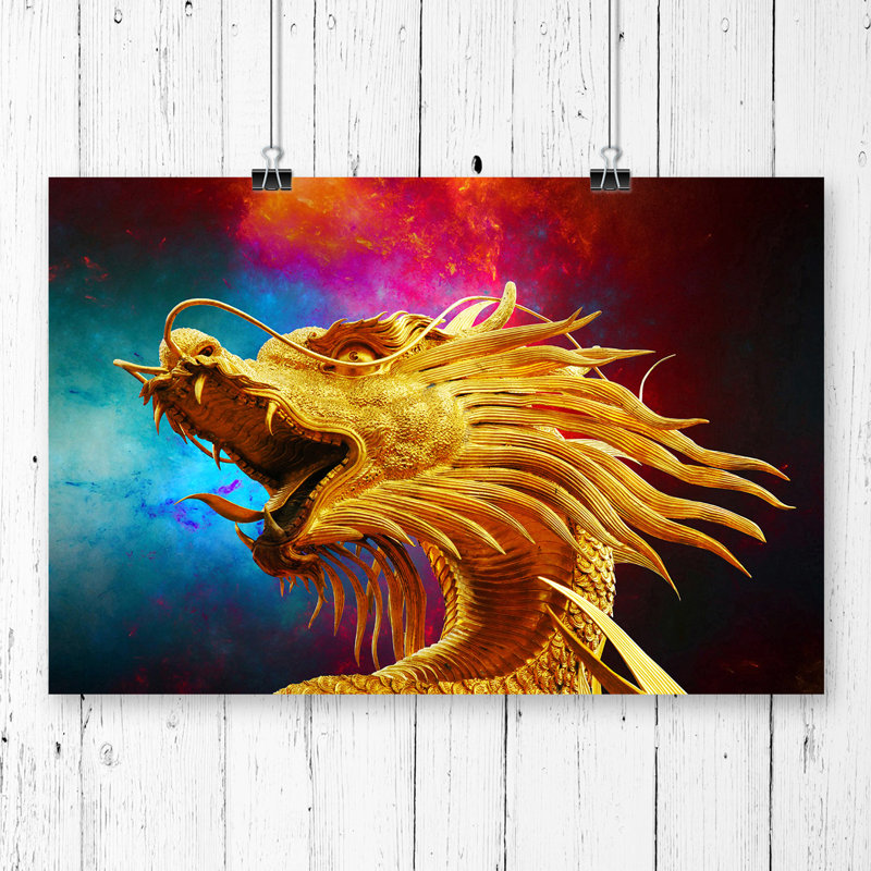Oriental Dragon - Frameless Print, 42cm H x 59.4cm W