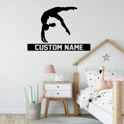 Adhésif décoratif Trinx Gymnast Silhouette avec nom personnalisé - CS43