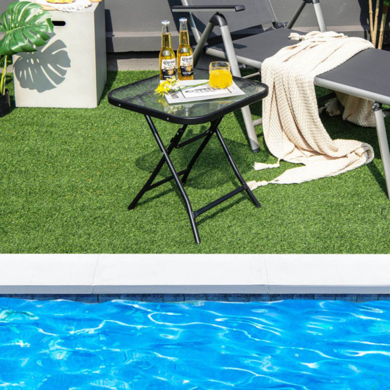 18 Inch Square Patio Bistro Table With Rustproof Frame