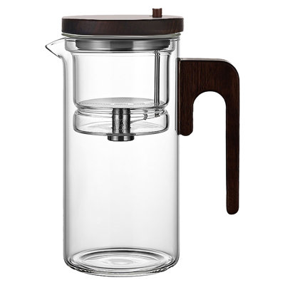 A Kettle Stainless Steel Tea Strainer  Glass Floating Teapot  Large Capacity   Glass  One Click Filtration  Tea Separation  Brewing Teapot