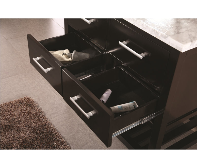 Ensemble de meuble-lavabo de salle de bain simple avec miroir 36 po Kanode, Espresso