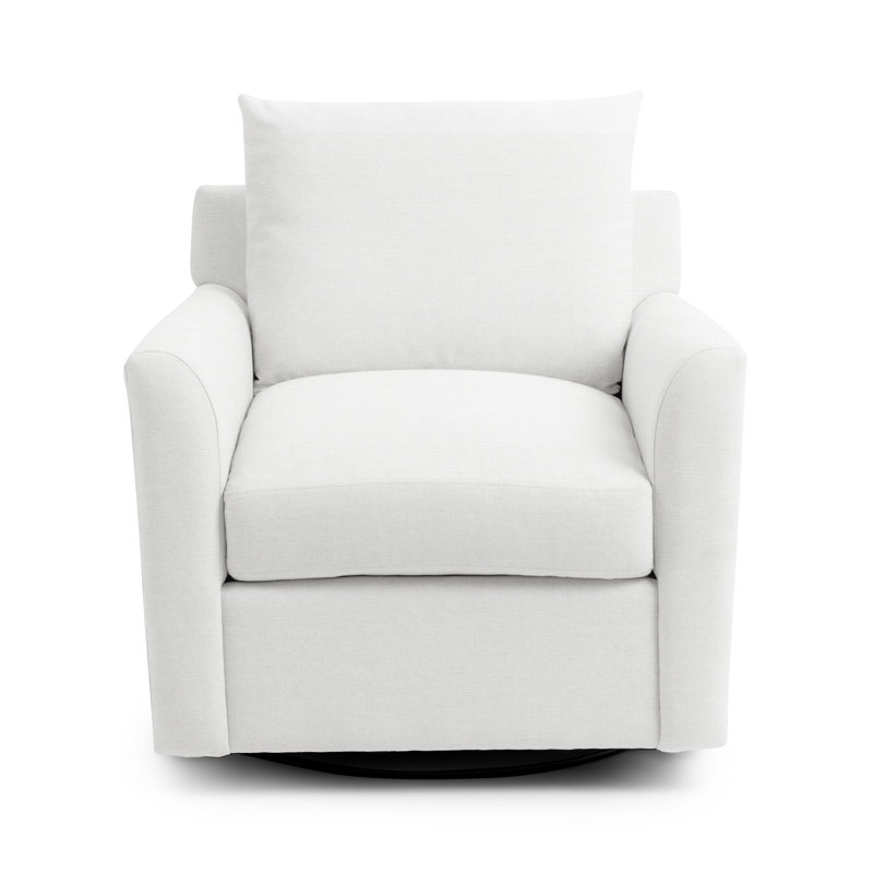 Olivia Upholstered Swivel Armchair, Dawn Pearl