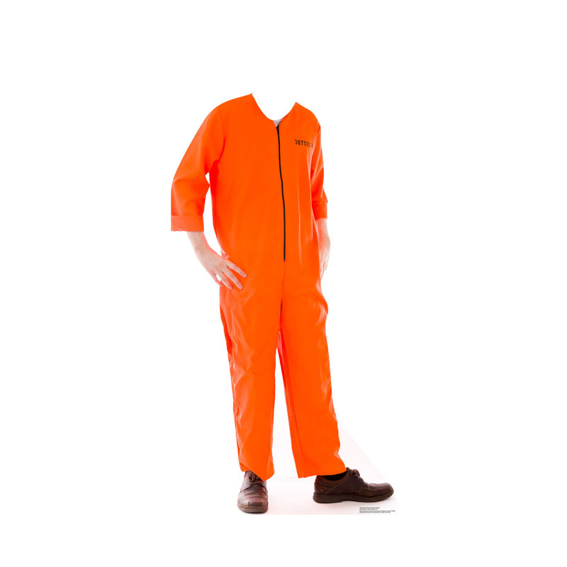 61'' Orange Cardboard Standup with Brown Shoes