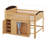 Loft Bed With Storage Cabinet, Wood Loft Bed Frame With LED Light & Wardrobe-123053230-123053231
