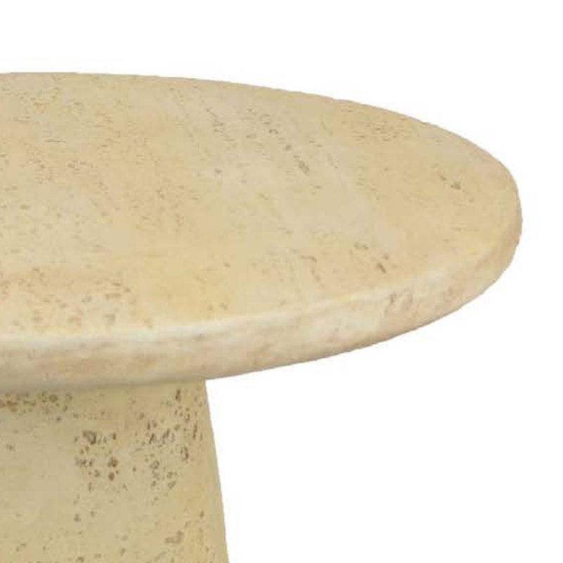 Table basse Keki, 24 po ronde, corps effilé en résine blanc cassé