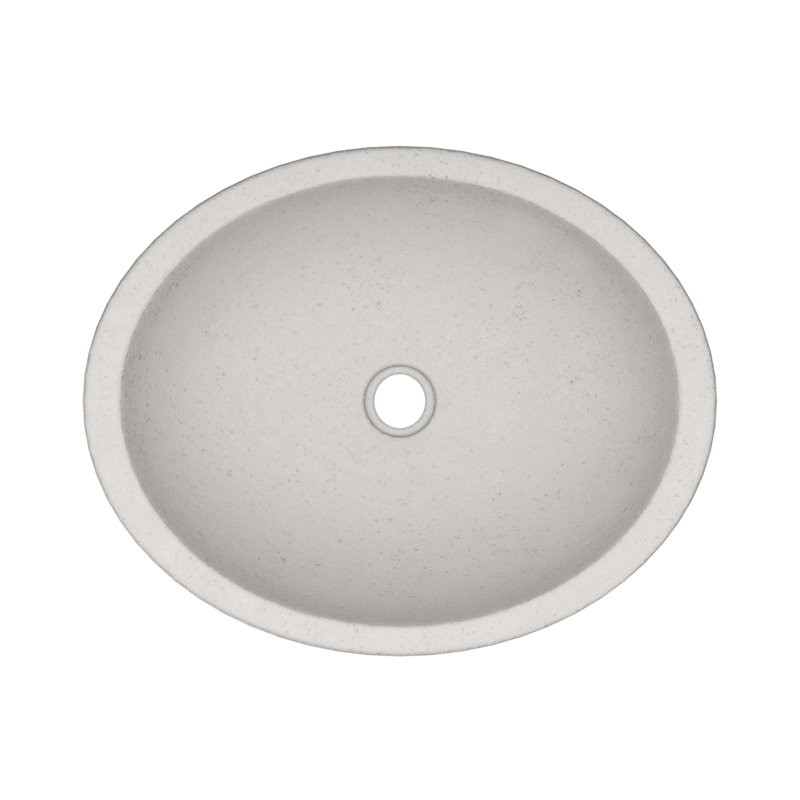 Tolosa Stone Handmade Oval Drop-in Bathroom Sink, Ash