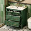 Ensemble de meuble-lavabo simple 30 po avec 3 tiroirs, meuble-lavabo autoportant avec cadre en bois massif, vert 30 po-118592782