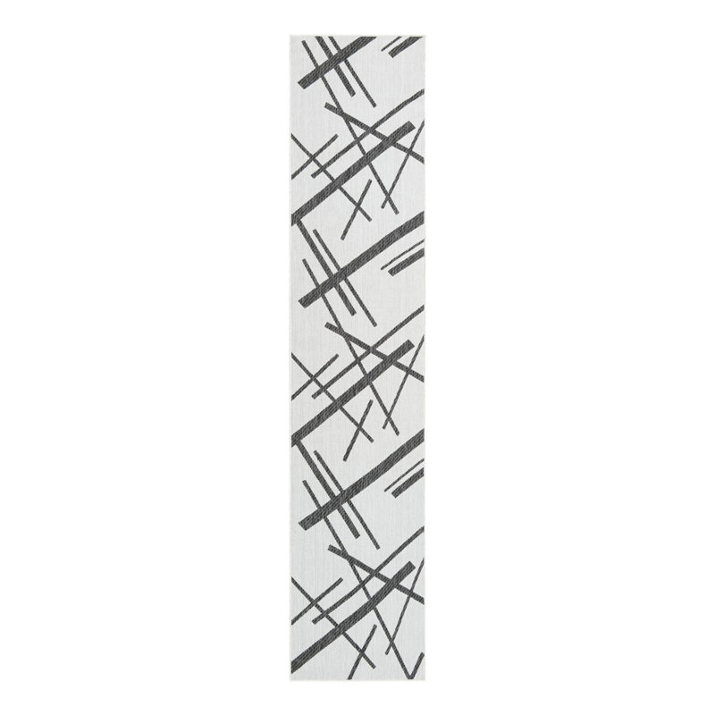 Tapis intérieur / extérieur d'extérieur moderne, Tapis de couloir 2 pi 7 po x 12 pi