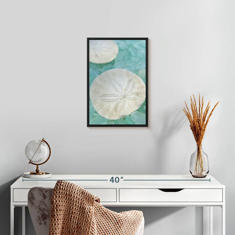 Verre de mer III, 13 po x 19 po, Cadre flottant noir