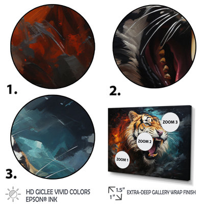 Tiger Roaring Majesty Collage I - Animals Wall Decor