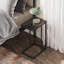 Table de bout en C 24,9 po avec plateau en bois massif et base en acier pour canapé, côté lit-1062243536
