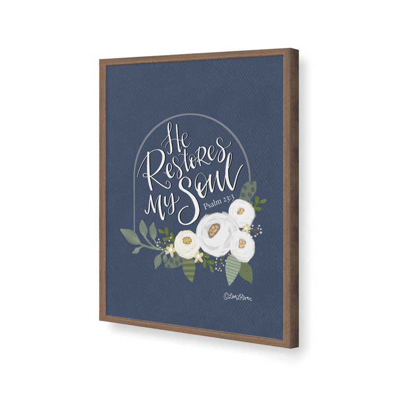 «He Restores My Soul» par Lisa Larson, reproduction d'art, L 24 po x H 32 po, Brun, Impression encadrée