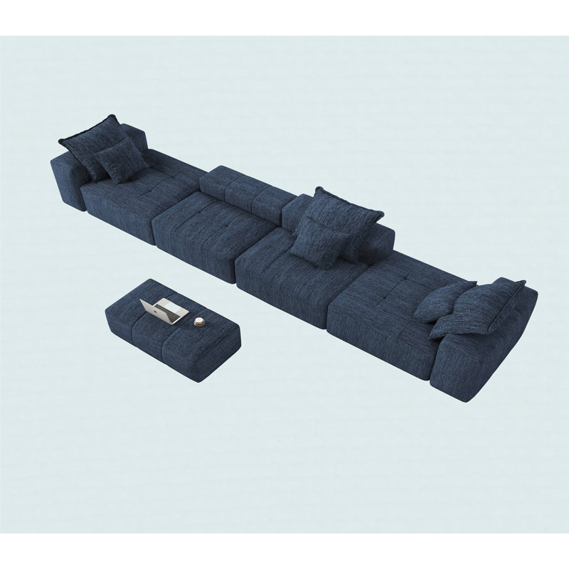 Canapé modulaire surdimensionné Boneless, Bleu