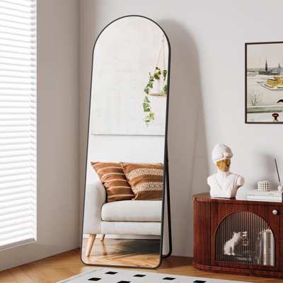 Glass and Aluminium Rectangle Freestanding Full Length Mirror