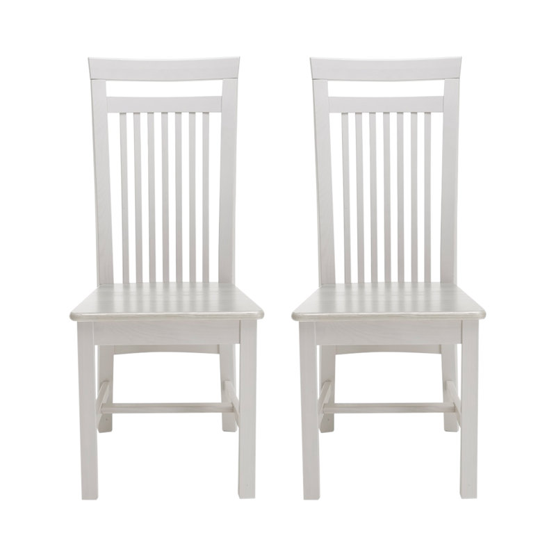 Boston 46.5cm H Solid Wood Side Chair, Stained and varnished white/White