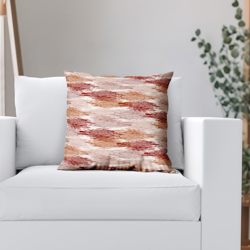 Coussin décoratif abstrait en polyester de qualité supérieure, H 18 po x l 18 po, Rouge