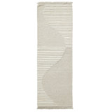 Rectangle Geometric Flatweave Wool/Cotton Area Rug in Ivory/Gray