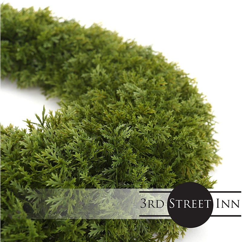 Couronne de verdure de porte d'entrée, H 3 po x l 19 po x P 19 po