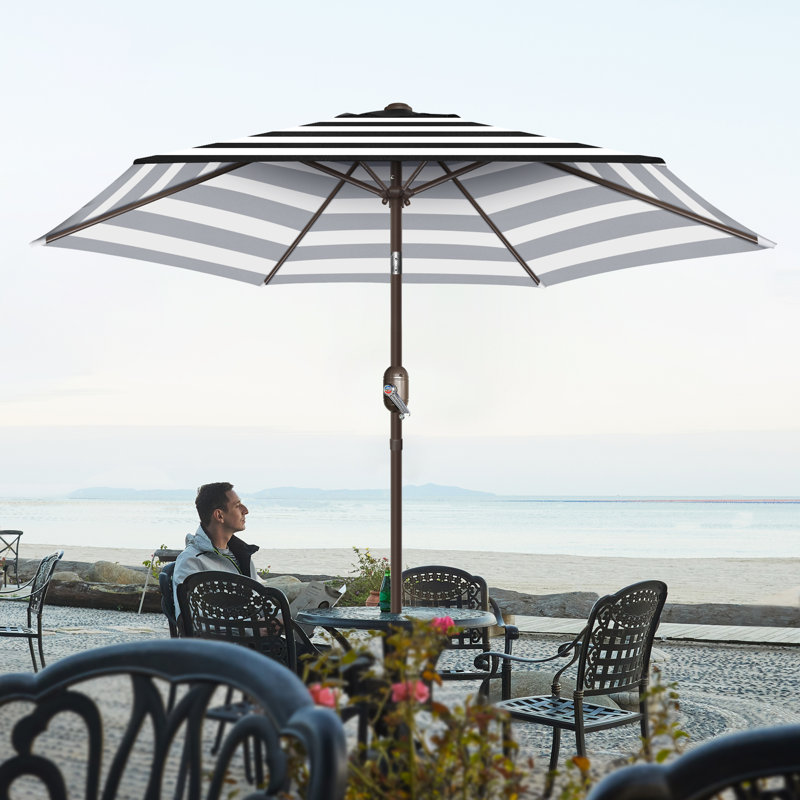 Parasol Shadan avec contrepoids inclus, Noir / blanc