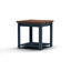 Table d'appoint bleue de 24 pouces avec une tablette inférieure, peuplier massif et placages, finition bicolore, plateau en aulne noueux entièrement assemblé de 24 po, sans assemblage