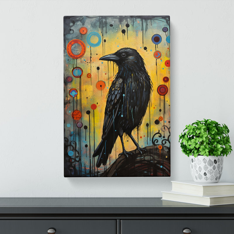 Crow Expressionism No.2 - Wrapped Canvas Print, 76cm H x 50cm W x 3cm D