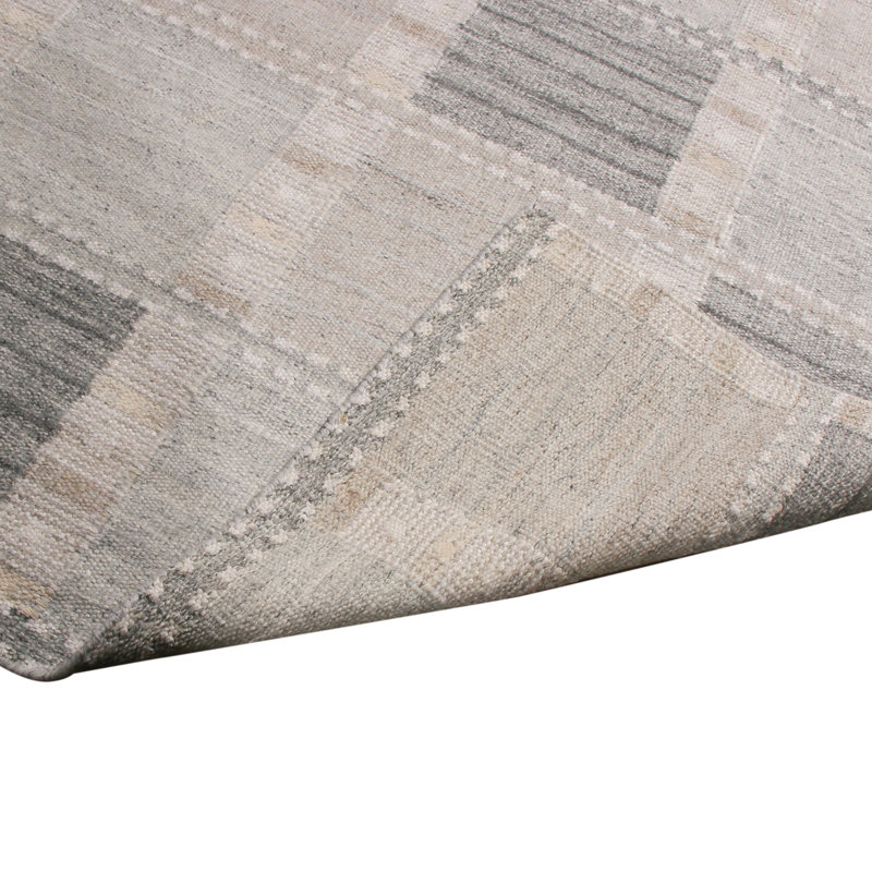 Hand Knotted Wool Geometric Area Rug, Rectangle 5' x 8'