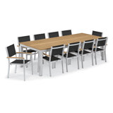 Travira Rectangular 10 - Person 103" Long Powder Coated Aluminum Patio Dining Set