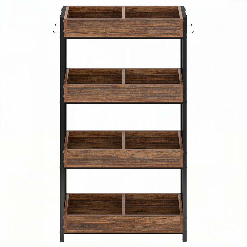 4-Tier Retail Display Rack with Hooks