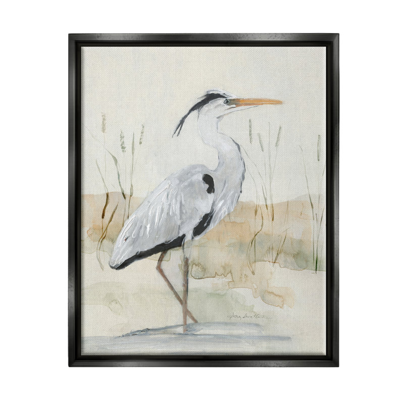«Dovecove Elegant Heron Nature Creek», art mural encadré par Sally Swatland, H 31 po x l 25 po x P 1,7 po