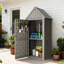 Armoire de rangement d'extérieur en résine avec crochets et anneau de verrouillage pour pelouse et jardin-113062694
