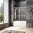 60'' - W x 58'' H Single Added Door Frameless Tub Door with-82580434