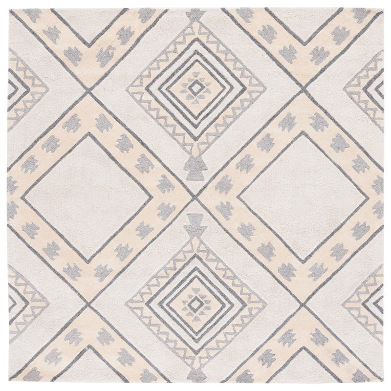Powell Hand Tufted Performance Southwestern Rug, Square 7'