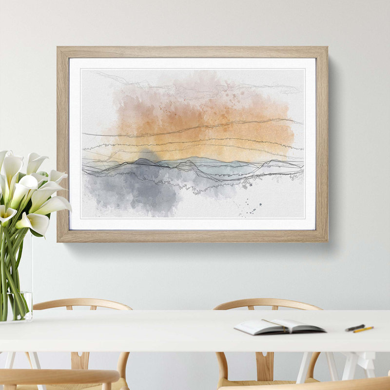 Mountains in Marbella Spain in Abstract - Picture Frame Graphic Art Print, Oak Framed, 48cm H x 65cm W x 2cm D
