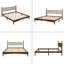 Lit plateforme en bois avec tête de lit en forme de gourde, lit plateforme de style rétro avec support à lattes en bois-886714285